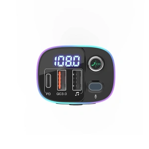 Hurtownia GSM - Transmiter FM BlitzWolf BW-BC2, 2x USB + USB-C, PD18W + QC 3.0, RGB - BLZ384BLK - {ean13} - Hurt