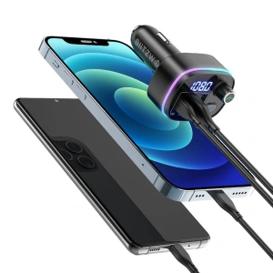 Hurtownia GSM - Transmiter FM BlitzWolf BW-BC2, 2x USB + USB-C, PD18W + QC 3.0, RGB - BLZ384BLK - {ean13} - Hurt