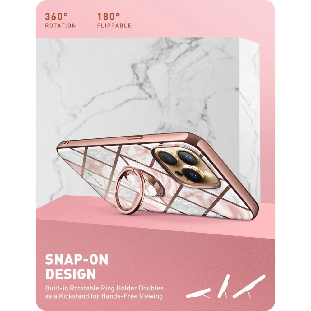 Wholesale Supcase IBLSN Cosmo Snap Apple iPhone 13 Pro Max Marble Pink - SPC195MRB - {ean13} - Hurt