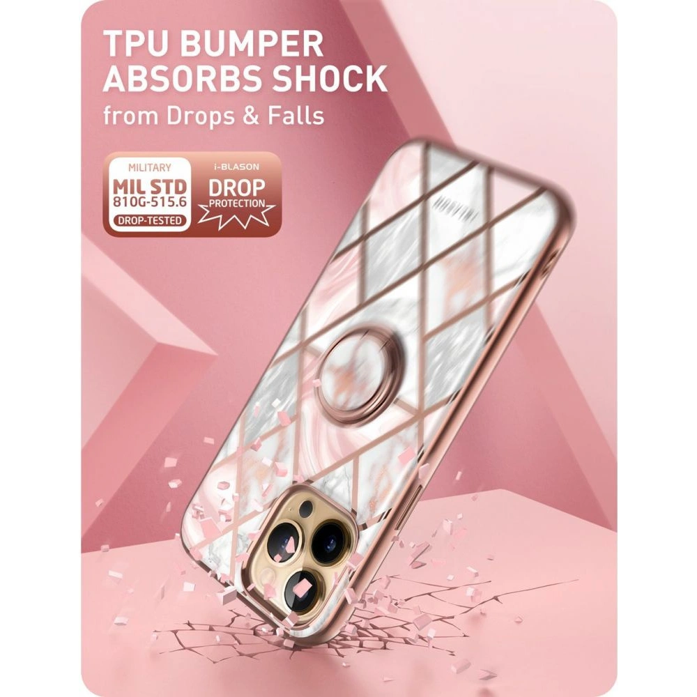 Wholesale Supcase IBLSN Cosmo Snap Apple iPhone 13 Pro Max Marble Pink - SPC195MRB - {ean13} - Hurt