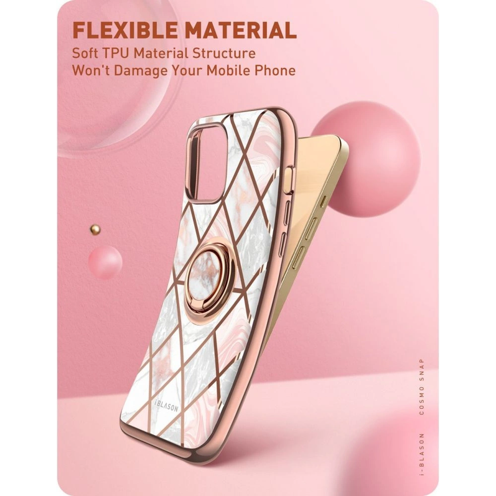Wholesale Supcase IBLSN Cosmo Snap Apple iPhone 13 Pro Max Marble Pink - SPC195MRB - {ean13} - Hurt
