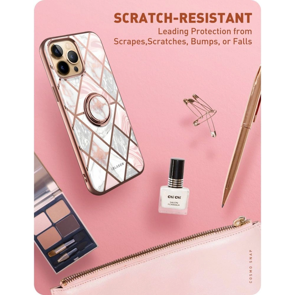 Wholesale Supcase IBLSN Cosmo Snap Apple iPhone 13 Pro Max Marble Pink - SPC195MRB - {ean13} - Hurt
