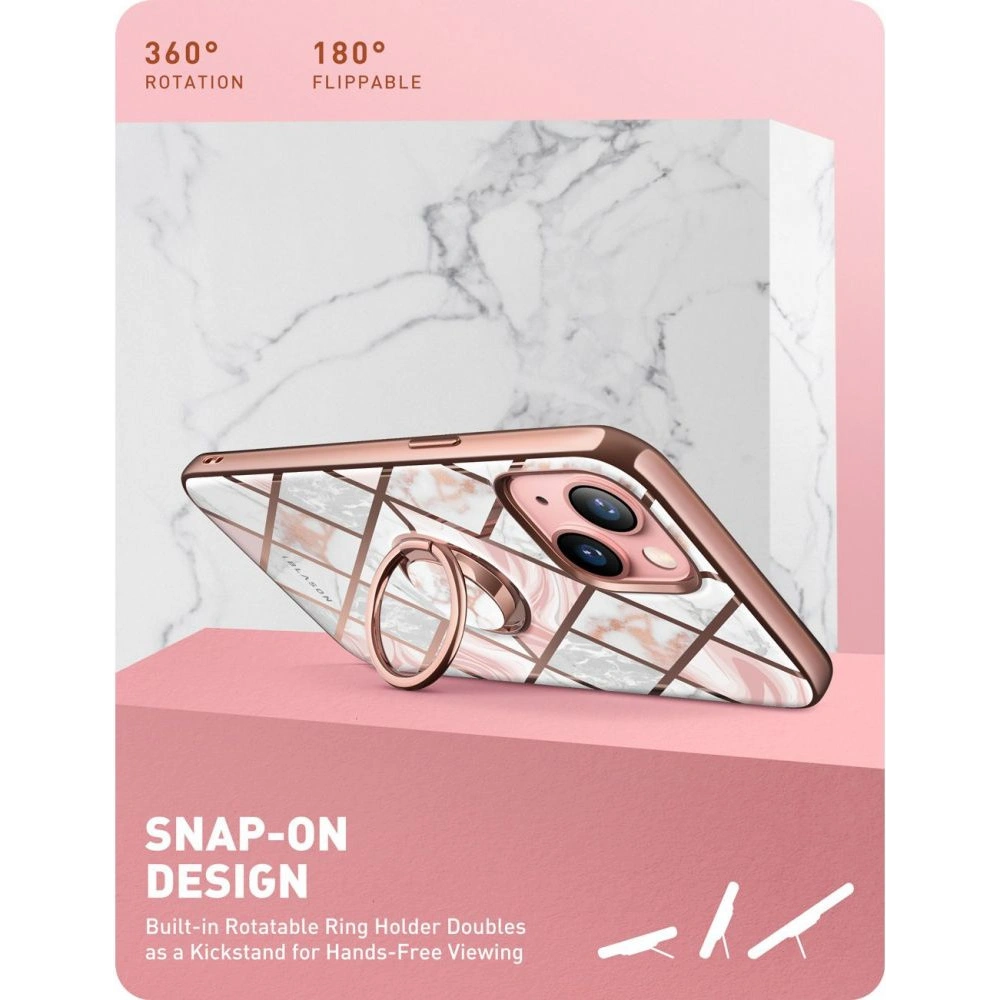 Wholesale Supcase IBLSN Cosmo Snap Apple iPhone 13 Marble Pink - SPC205MRBPNK - {ean13} - Hurt
