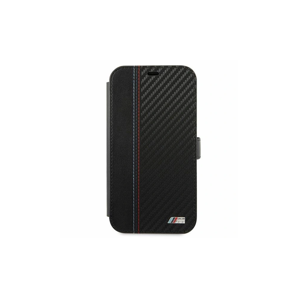 Hurtownia GSM - Etui BMW BMFLBKP12SMCARBK Apple iPhone 12 mini černý/black book M Collection PU Carbon Stripe - BMW019BLK - {ean13} - Hurt
