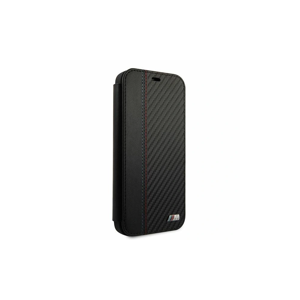 Hurtownia GSM - Etui BMW BMFLBKP12SMCARBK Apple iPhone 12 mini černý/black book M Collection PU Carbon Stripe - BMW019BLK - {ean13} - Hurt