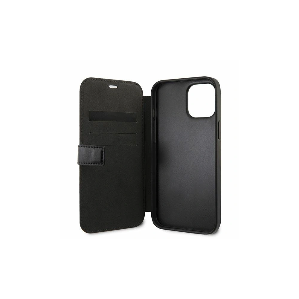 Hurtownia GSM - Etui BMW BMFLBKP12SMCARBK Apple iPhone 12 mini černý/black book M Collection PU Carbon Stripe - BMW019BLK - {ean13} - Hurt