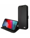Case BMW BMFLBKP12SMCARBK Apple iPhone 12 mini schwarz/black book M Collection PU Carbon Stripe