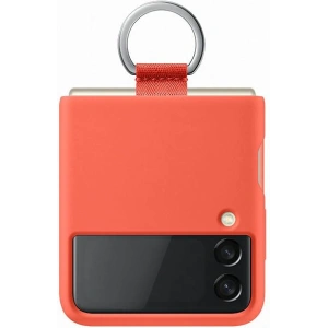 Etui Samsung Galaxy Z Flip 3 EF-PF711TPEGWW korálový/coral Silikonový kryt s kroužkem