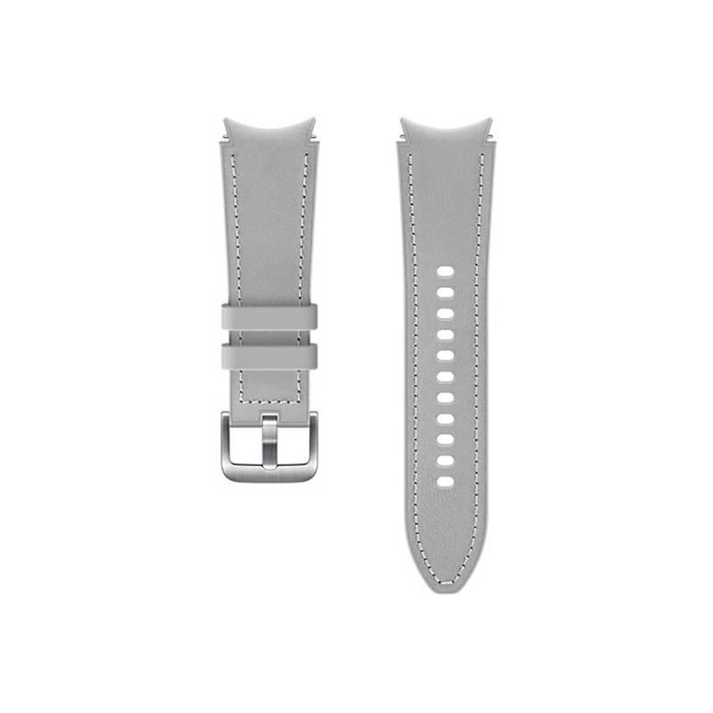 Hurtownia Samsung - 8806092658295 - SMG487SLV - Pasek Samsung Galaxy Watch4 20mm ET-SHR88SSEGEU Hybrid Leather Band S/M srebrny/silver - B2B homescreen