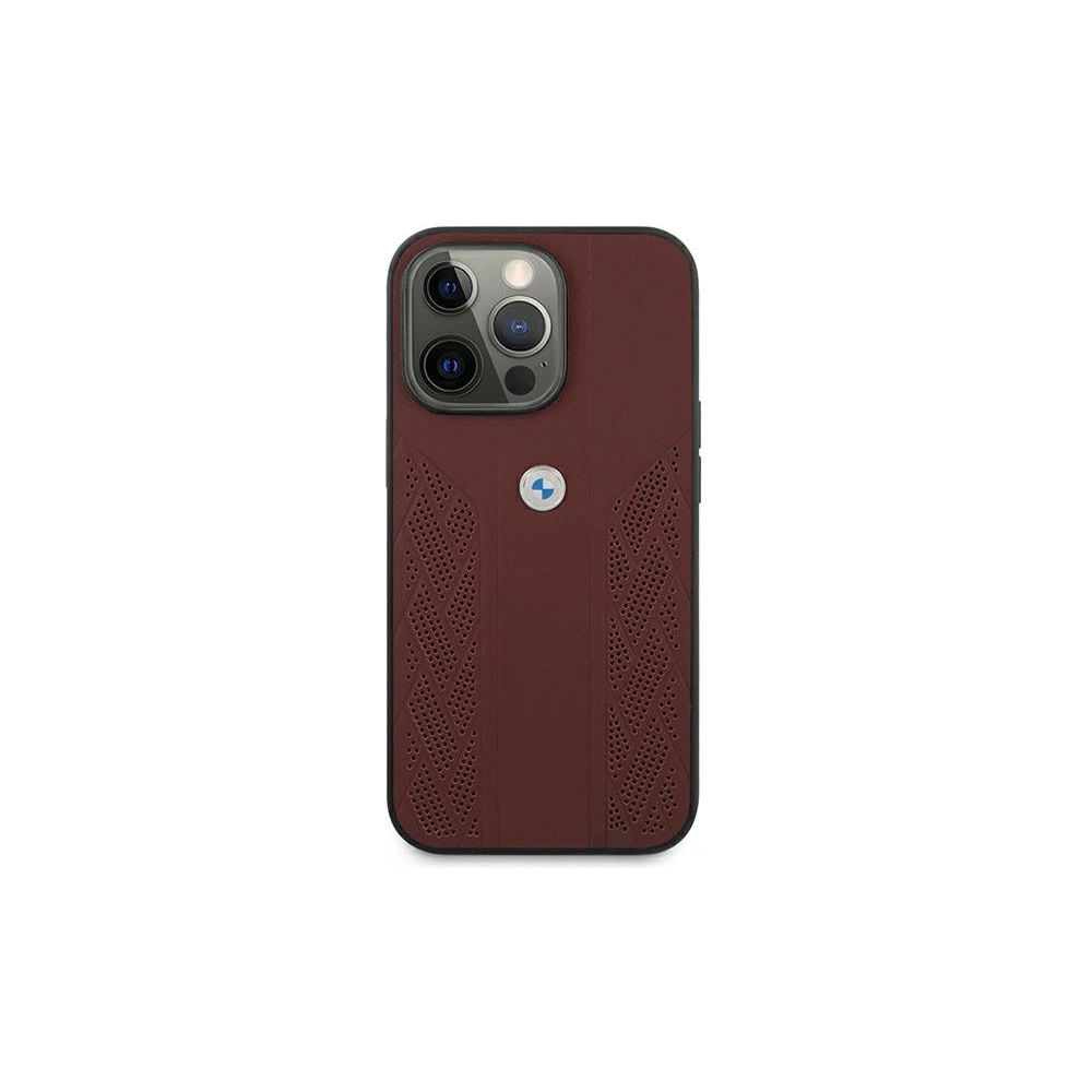 Hurtownia GSM - Etui BMW BMHCP13XRSPPR Apple iPhone 13 Pro Max czerwony/red hardcase Leather Curve Perforate - BMW218RED - {ean13} - Hurt