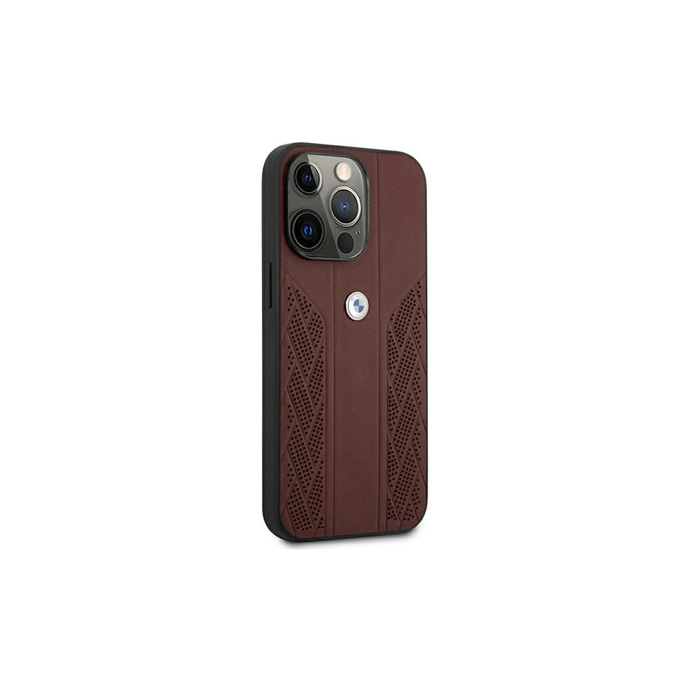 Wholesale BMW BMHCP13XRSPPR Apple iPhone 13 Pro Max red hardcase Leather Curve Perforate - BMW218RED - {ean13} - Hurt