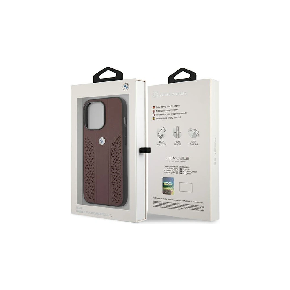 Hurtownia GSM - Etui BMW BMHCP13XRSPPR Apple iPhone 13 Pro Max czerwony/red hardcase Leather Curve Perforate - BMW218RED - {ean13} - Hurt