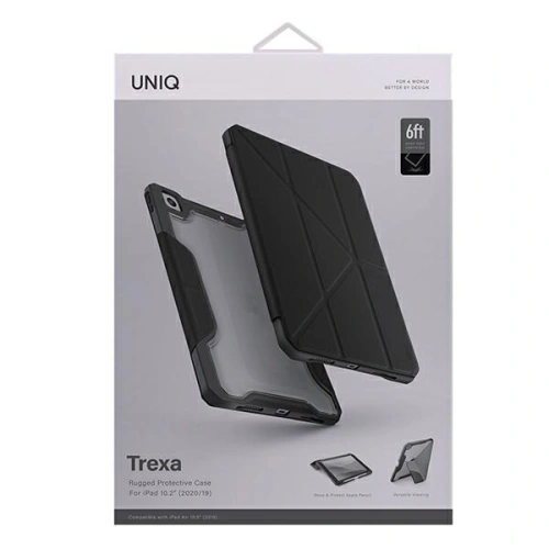 Etui UNIQ Trexa Apple iPad 10.2 2019/2020/2021 (7., 8. i 9 generacji) Antimicrobial czarny/black