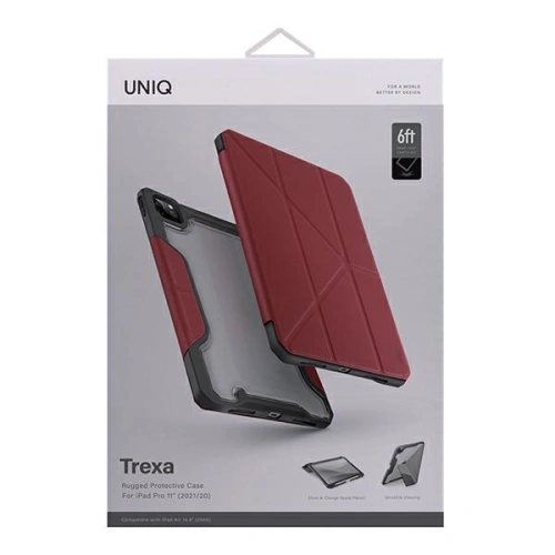 Etui UNIQ Trexa Apple iPad Pro 11 2020/2021 (2. i 3. generacji) Antimicrobial czerwony/red