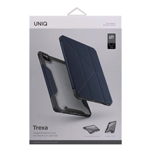 Etui UNIQ Trexa Apple iPad Pro 11 2020/2021 (2. i 3. generacji) Antimicrobial niebieski/blue