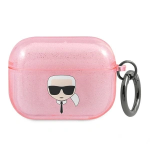 Hurtownia GSM - Etui Karl Lagerfeld KLAPUKHGP Apple AirPods Pro cover różowy/pink Glitter Karl`s Head - KLD655PNK - {ean13} - Hurt
