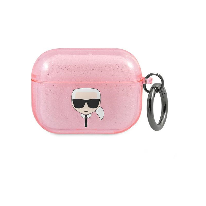 Karl Lagerfeld Distributor - 3666339030322 - KLD655PNK - Karl Lagerfeld KLAPUKHGP Apple AirPods Pro cover pink Glitter Karl`s Head - B2B homescreen