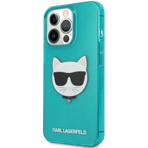 Etui Karl Lagerfeld KLHCP13LCHTRB Apple iPhone 13 Pro niebieski/blue hardcase Glitter Choupette Fluo