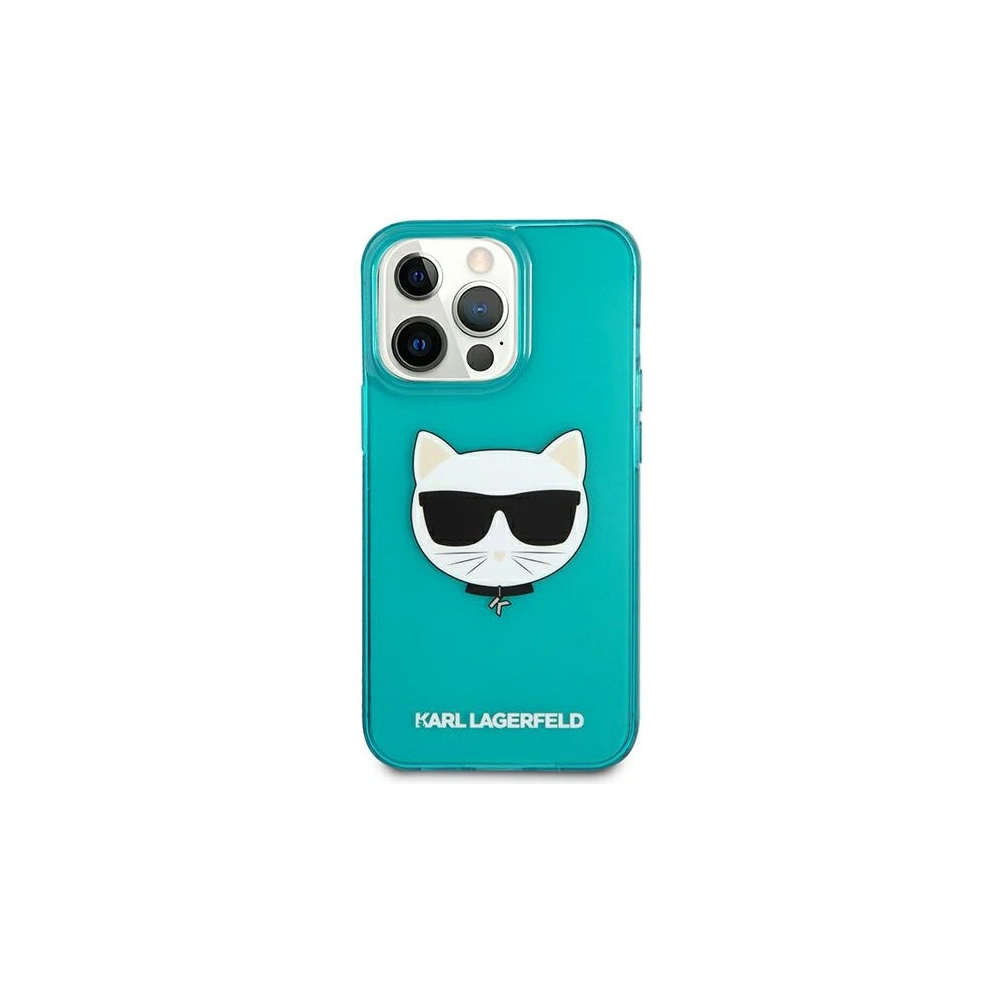 Wholesale Karl Lagerfeld KLHCP13LCHTRB Apple iPhone 13 Pro blue hardcase Glitter Choupette Fluo - KLD657BLU - {ean13} - Hurt