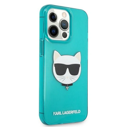Etui Karl Lagerfeld KLHCP13LCHTRB Apple iPhone 13 Pro niebieski/blue hardcase Glitter Choupette Fluo