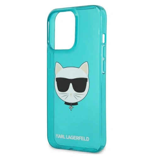Etui Karl Lagerfeld KLHCP13LCHTRB Apple iPhone 13 Pro niebieski/blue hardcase Glitter Choupette Fluo