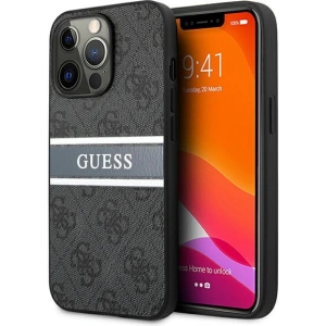 Etui Guess GUHCP13L4GDGR Apple iPhone 13 Pro szary/grey hardcase 4G Stripe