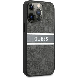Etui Guess GUHCP13L4GDGR Apple iPhone 13 Pro szary/grey hardcase 4G Stripe