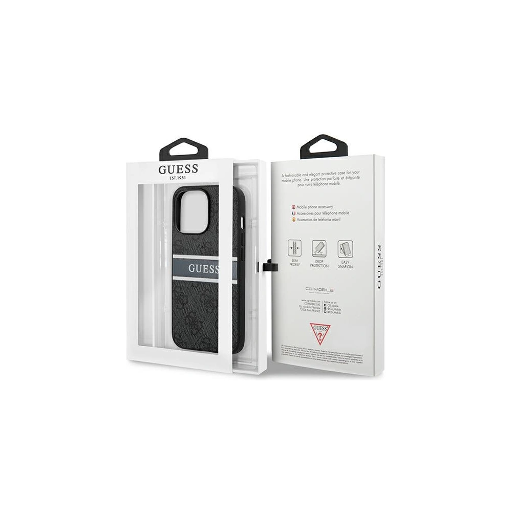Hurtownia GSM - Etui Guess GUHCP13L4GDGR Apple iPhone 13 Pro szary/grey hardcase 4G Stripe - GUE1296GRY - {ean13} - Hurt