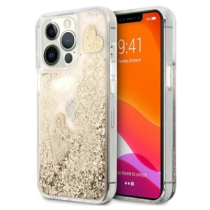 Etui Guess GUHCP13LGLHFLGO Apple iPhone 13 Pro gold/złoty hardcase Glitter Charms