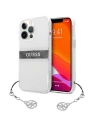 Etui Guess GUHCP13LKB4GGR Apple iPhone 13 Pro Transparent hardcase 4G Grey Strap Charm