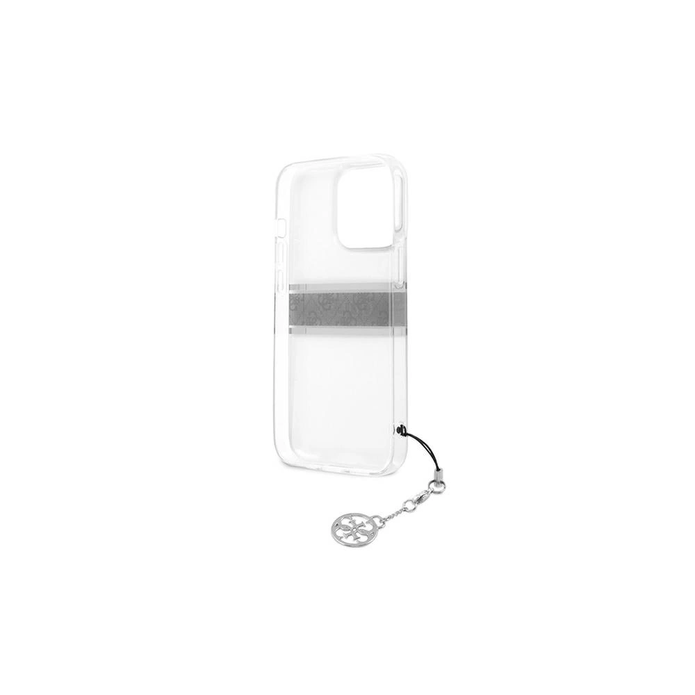 Wholesale Guess GUHCP13LKB4GGR Apple iPhone 13 Pro Transparent hardcase 4G Grey Strap Charm - GUE1300CL - {ean13} - Hurt