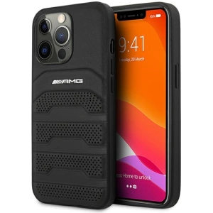 Etui Mercedes AMG AMHCP13LGSEBK Apple iPhone 13 Pro czarny/black hardcase Leather Debossed Lines