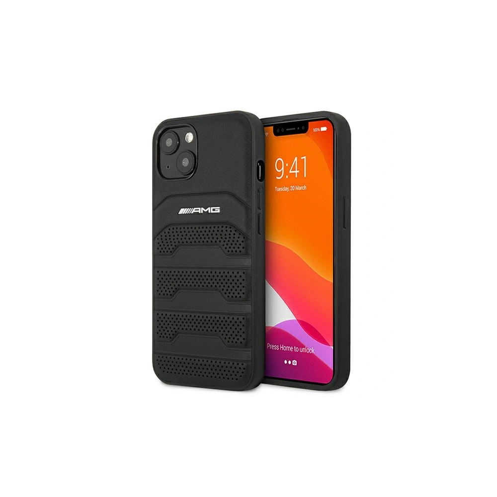 Hurtownia GSM - Etui Mercedes AMG AMHCP13MGSEBK Apple iPhone 13 černý/black hardcase Leather Debossed Lines - MRS028BLK - {ean13} - Hurt