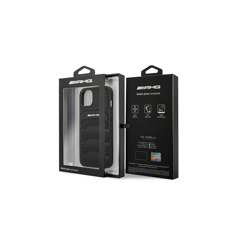 Hurtownia GSM - Etui Mercedes AMG AMHCP13MGSEBK Apple iPhone 13 černý/black hardcase Leather Debossed Lines - MRS028BLK - {ean13} - Hurt
