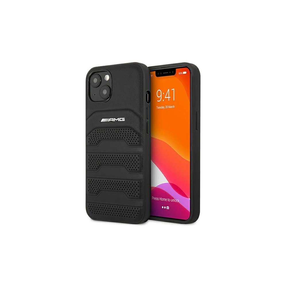 Hurtownia GSM - Etui Mercedes AMG AMHCP13SGSEBK Apple iPhone 13 mini černé/black hardcase kožené s raženými liniemi - MRS029BLK - {ean13} - Hurt