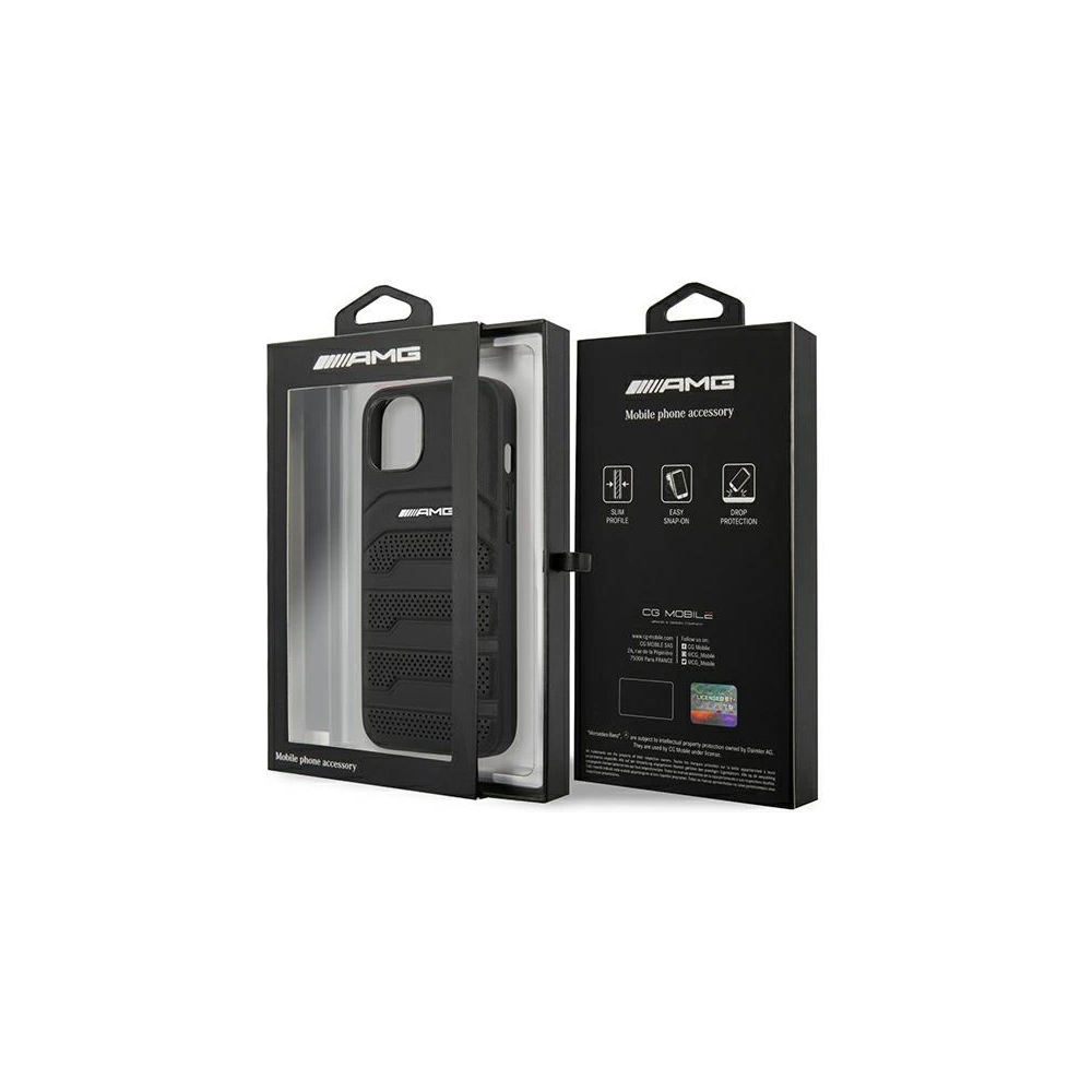 Hurtownia GSM - Etui Mercedes AMG AMHCP13SGSEBK Apple iPhone 13 mini černé/black hardcase kožené s raženými liniemi - MRS029BLK - {ean13} - Hurt