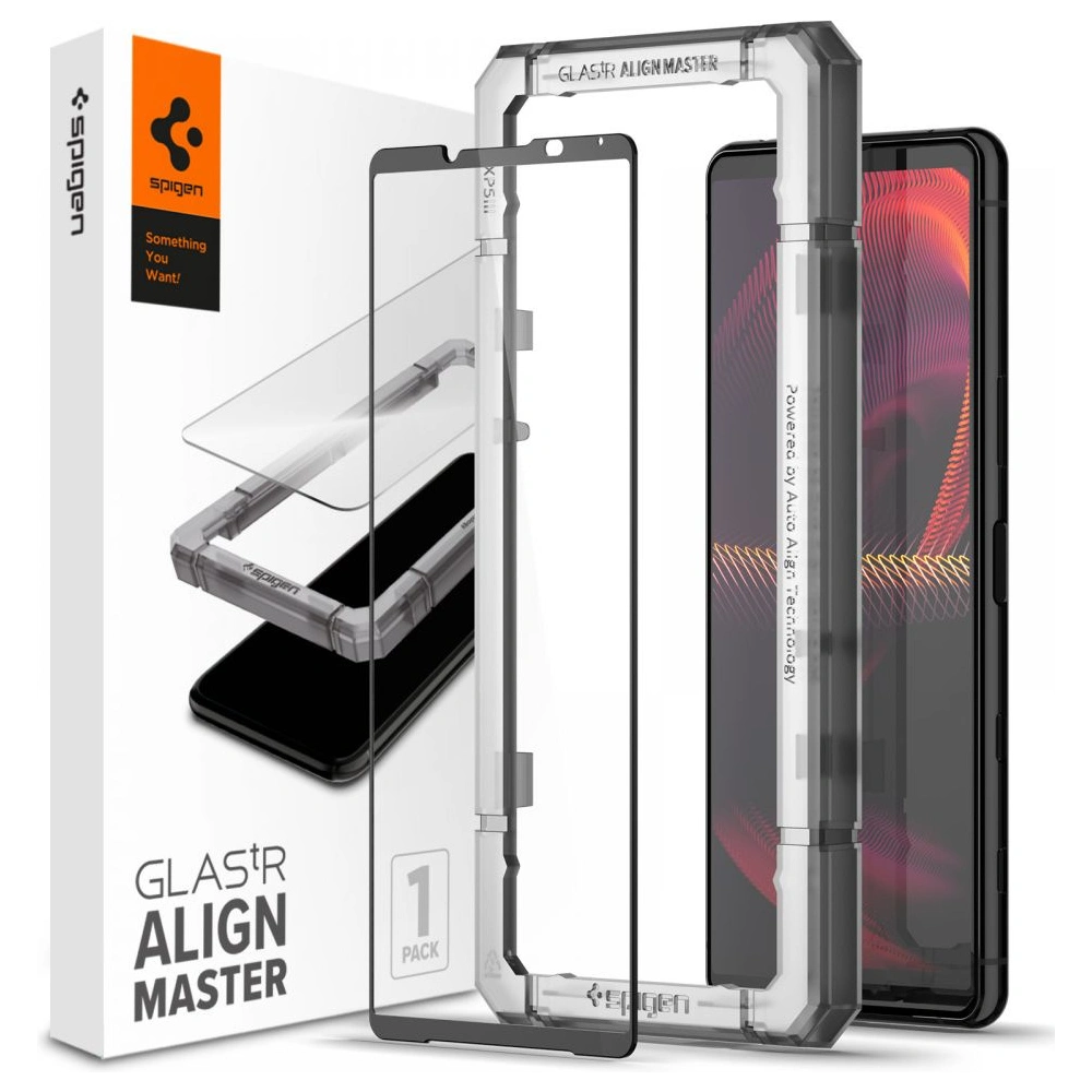 Hurtownia GSM - Sklo tvrzené Spigen GLAS.tR Slim AlignMaster Sony Xperia 5 III Černé - SPN1897BLK - {ean13} - Hurt
