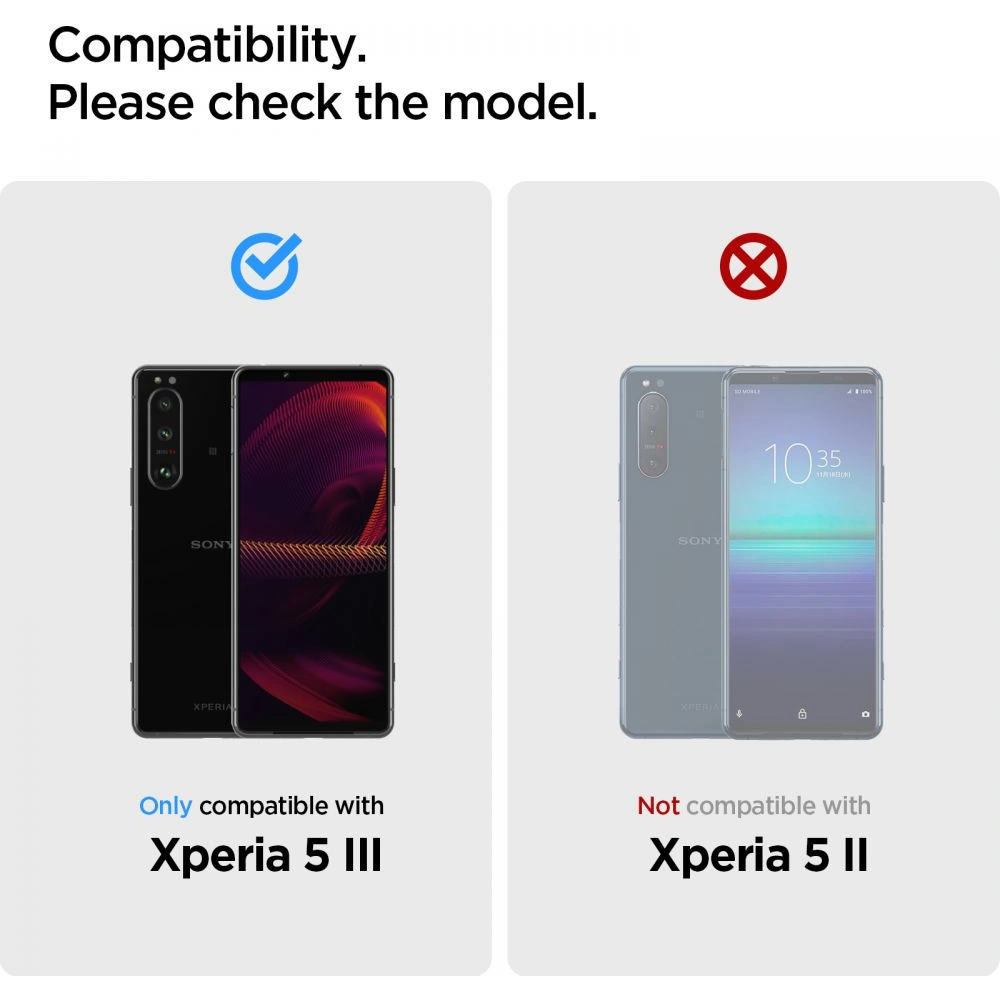 Hurtownia GSM - Sklo tvrzené Spigen GLAS.tR Slim AlignMaster Sony Xperia 5 III Černé - SPN1897BLK - {ean13} - Hurt