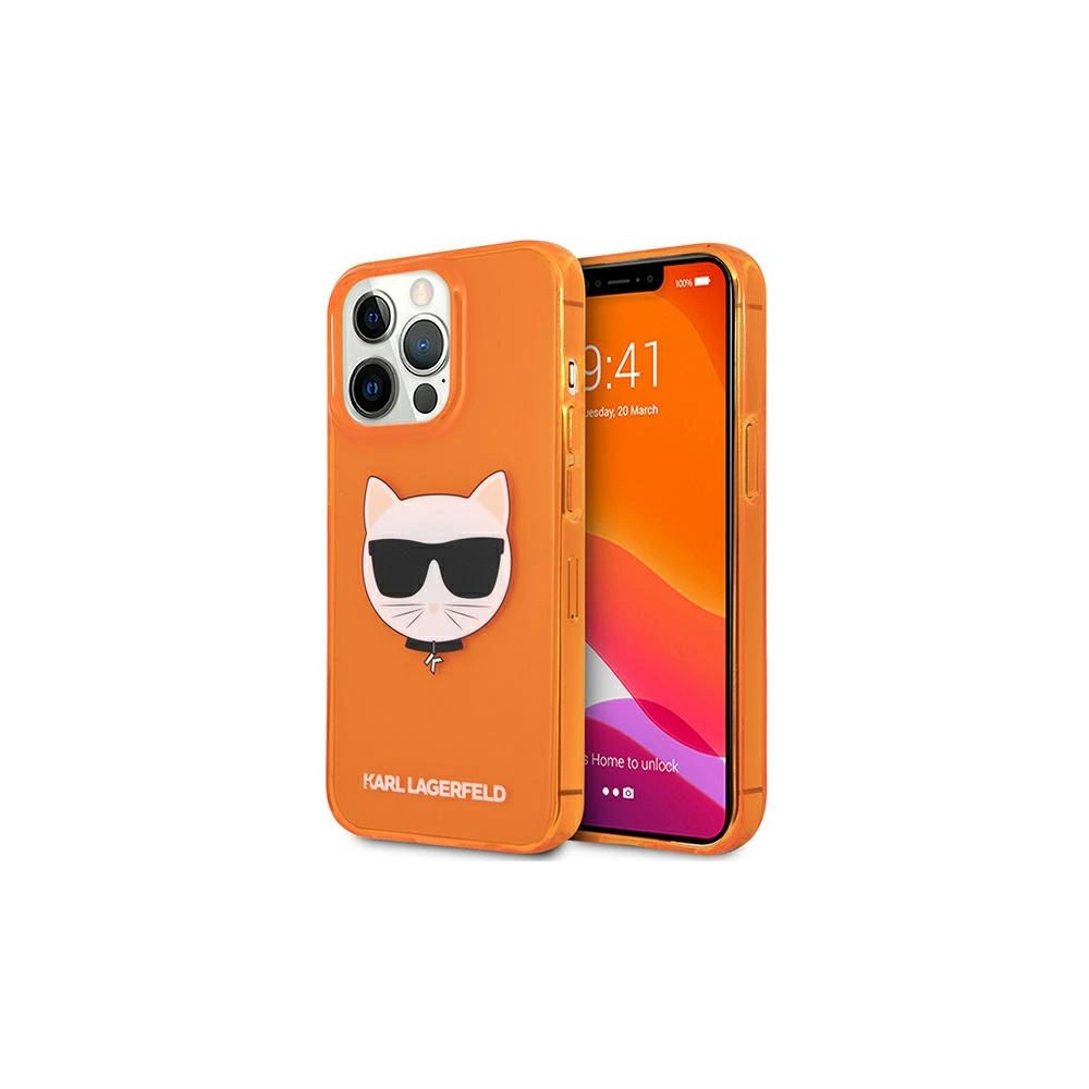 Hurtownia GSM - Etui Karl Lagerfeld KLHCP13LCHTRO Apple iPhone 13 Pro pomarańczowy/orange hardcase Glitter Choupette Fluo - KLD658ORG - {ean13} - Hurt
