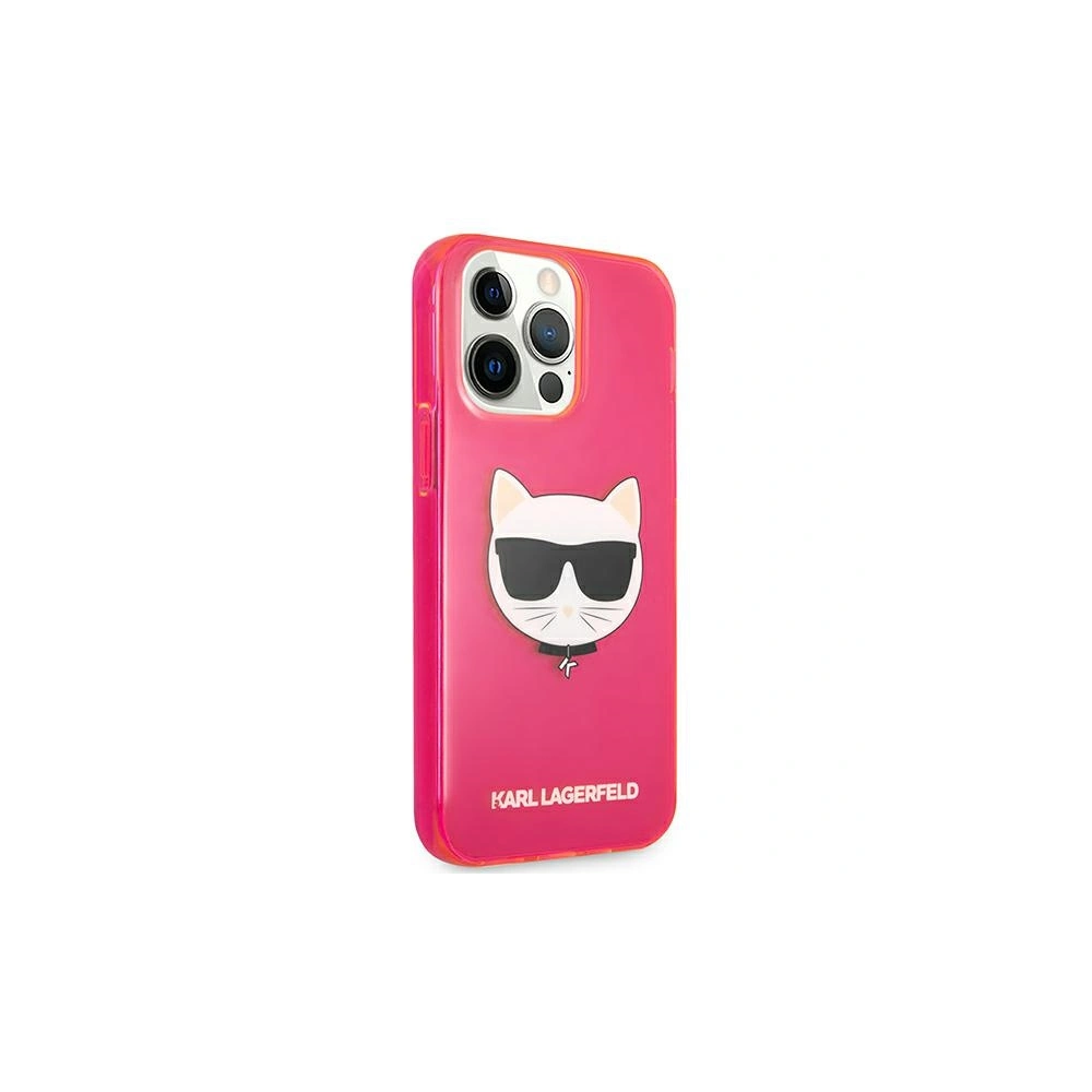 Wholesale Karl Lagerfeld KLHCP13LCHTRP Apple iPhone 13 Pro pink hardcase Glitter Choupette Fluo - KLD659PNK - {ean13} - Hurt