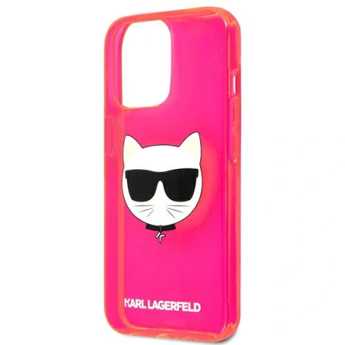 Etui Karl Lagerfeld KLHCP13LCHTRP Apple iPhone 13 Pro różowy/pink hardcase Glitter Choupette Fluo