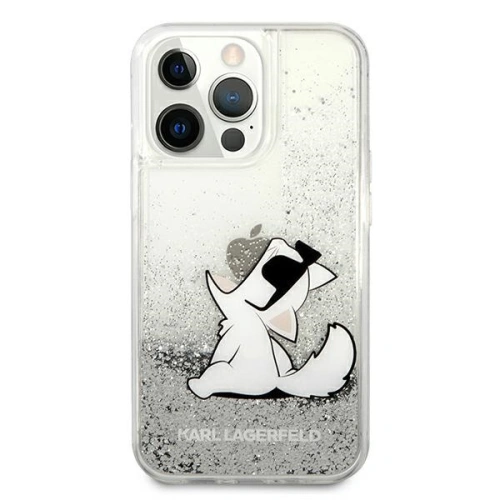 Etui Karl Lagerfeld KLHCP13LGCFS Apple iPhone 13 Pro srebrny/silver hardcase Liquid Glitter Choupette Fun