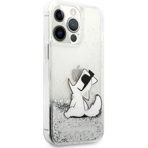 Etui Karl Lagerfeld KLHCP13LGCFS Apple iPhone 13 Pro srebrny/silver hardcase Liquid Glitter Choupette Fun