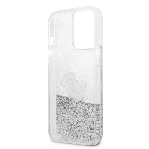 Etui Karl Lagerfeld KLHCP13LGCFS Apple iPhone 13 Pro srebrny/silver hardcase Liquid Glitter Choupette Fun