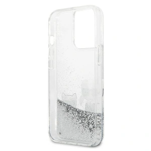 Etui Karl Lagerfeld KLHCP13LGKCS Apple iPhone 13 Pro srebrny/silver hardcase Liquid Glitter Karl&Choupette