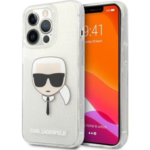 Etui Karl Lagerfeld KLHCP13LKHTUGLS Apple iPhone 13 Pro srebrny/silver hardcase Glitter Karl`s Head