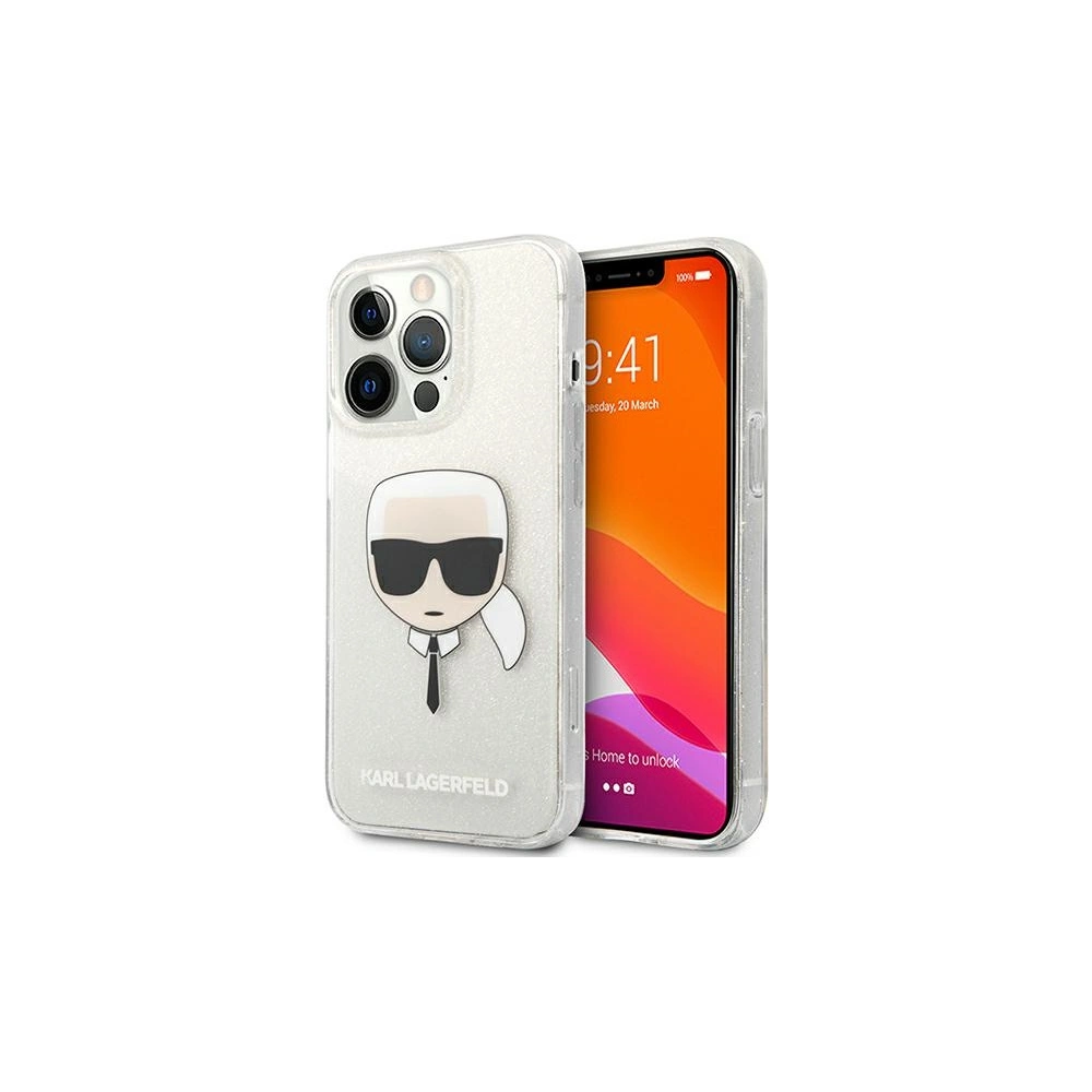 Hurtownia GSM - Etui Karl Lagerfeld KLHCP13LKHTUGLS Apple iPhone 13 Pro srebrny/silver hardcase Glitter Karl`s Head - KLD662SLV - {ean13} - Hurt
