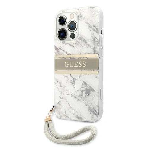 Etui Guess GUHCP13LKMABGR Apple iPhone 13 Pro szary/grey hardcase Marble Strap Collection