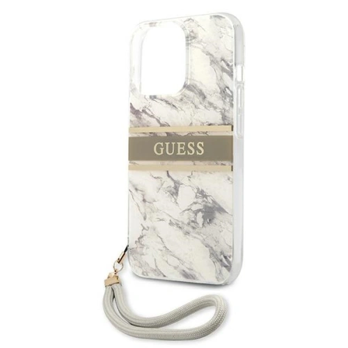 Etui Guess GUHCP13LKMABGR Apple iPhone 13 Pro szary/grey hardcase Marble Strap Collection