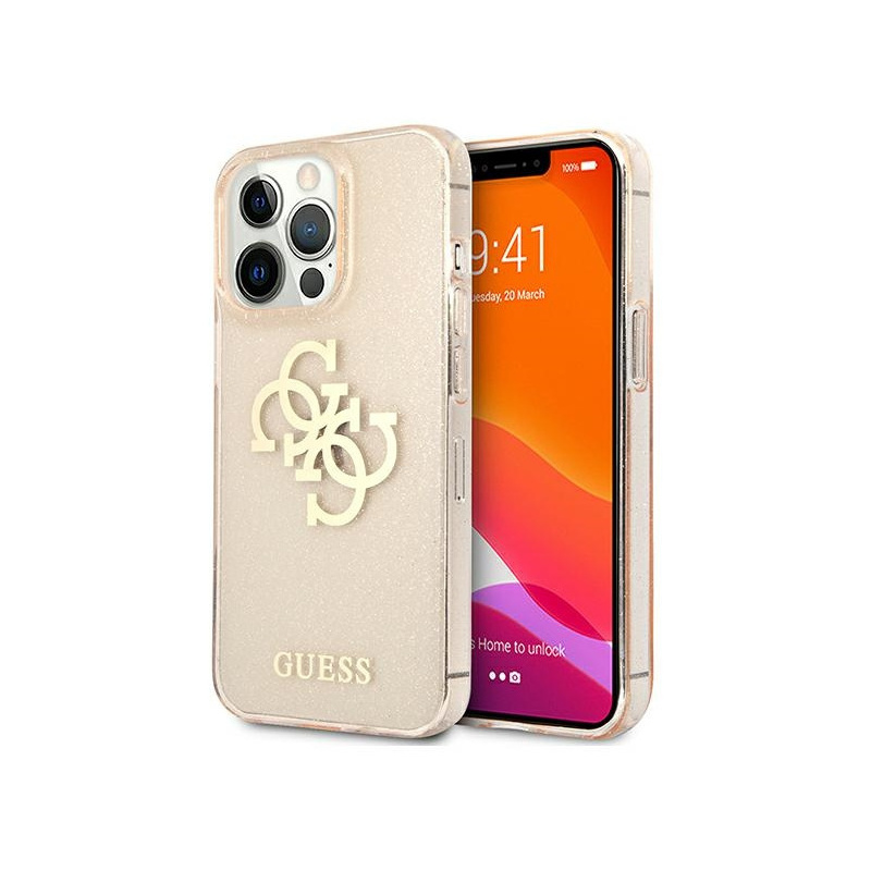 Guess Distributor - 3666339024451 - GUE1304GLD - Guess GUHCP13LPCUGL4GGO Apple iPhone 13 Pro gold hard case Glitter 4G Big Logo - B2B homescreen